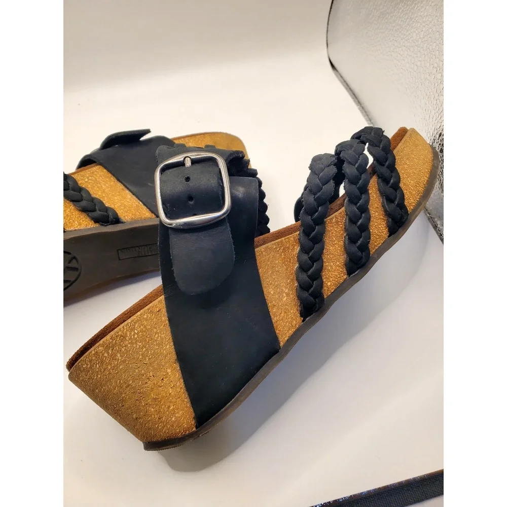 White Mountain Chantilly leather wedge sandals